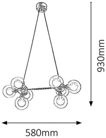 Rabalux 2624 - Lustra BRIELLA 8xG9/28W