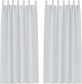 vidaXL Perdele Opaque cu Inel 2 pcs Gri Deschis 245 x 140 cm Poliester