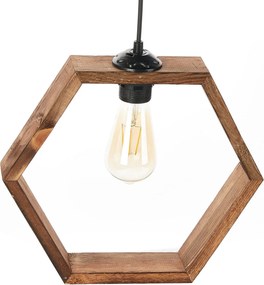 Lustra HEXAGON, stejar inchis, lemn, 15x15x70 cm