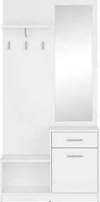 Mobilier hol NEPO PLUS, alb, PAL laminat, 90x31x186 cm