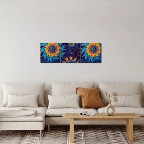 Tablou - 3D flori (cu ceas) (90x30 cm)