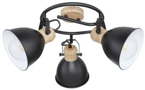 Plafoniera metal stil industrial WIHO 3 negru/maro