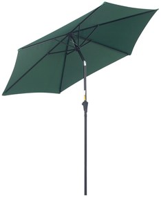 Outsunny Umbrelă Reclinabilă pentru Plajă și Grădină, Aluminiu și Poliester, Φ2.6×2.35m, Verde Închis | Aosom Romania