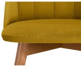 Scaun de dining BAKERI 86x48 cm galben/dub deschis