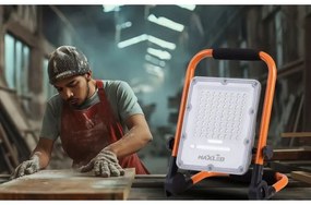 Proiector LED reîncărcabil cu trepied LED/50W/3,2V, 4500K, 5000 mAh, IP65, portocaliu