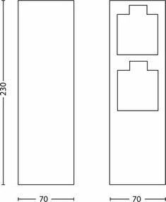 Philips 17108/47/16 - Stâlp exterior cu prize MYGARDEN ROCK 230V