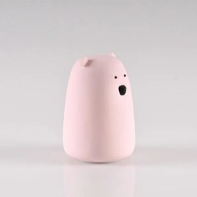 Lampă LED RGB pentru copii BEAR, tactilă, 0,8W, 5V, roz + USB