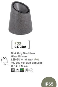 Mini stalp decorativ iluminat exterior IP65 FOX gri