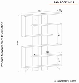 Biblioteca Rain White Walnut