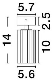 Spot aplicat design tehnic ZELOS negru