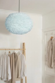 Abajur modern cu pene de gasca EOS mediu albastru deschis, 45cm 2024 VTC