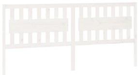 Tablie de pat, alb, 205,5x4x100 cm, lemn masiv de pin 1, Alb, 205.5 x 4 x 100 cm