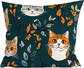 Husa de perna din bumbac CATTAMI POLY 45x45 cm, verde inchis