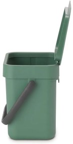 Cos de gunoi colectare selectiva BrabantiaSort&Go 1003229, 3 L, Maner, Montabil pe perete, Verde închis