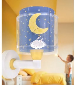 Dalber 76639 - Lampă de perete pentru copii MOON DREAMS, 1xE27/15W/230V, albastră