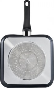 Tigaie grill Tefal SELECTION G2844032, 26x26 cm, Acoperire antiaderenta din titan, Thermo-Signal, Thermo-Fusion, Inductie, Negru