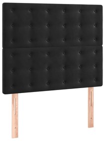 Tablii de pat, 2 buc, negru, 100x5x78 88 cm, catifea 2, Negru, 100 x 5 x 118 128 cm