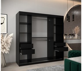 Dulap de haine 200 cm Toki 1 (negru mat + stejar artisan). 1064935