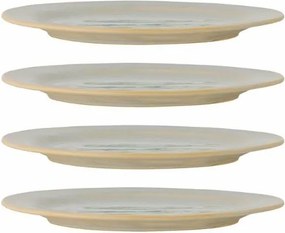 Set 4 farfurii ceramice verzi cu pești sculptați în relief, D27×H2 cm, „Hadden"