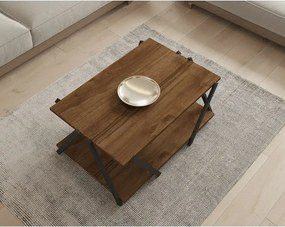 Masuta cafea Larisa culoare nuc si negru 94 cm
