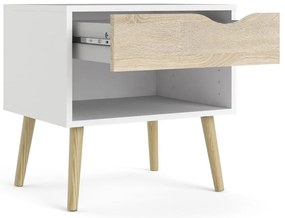 Noptieră albă/în culoare naturală Oslo – Tvilum