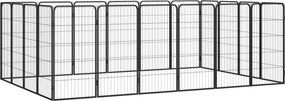 vidaXL Țarc câini 20 panouri negru 50x100 cm oțel vopsit electrostatic