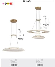 Lustra LED suspendata din metal auriu Zofrael D-55cm