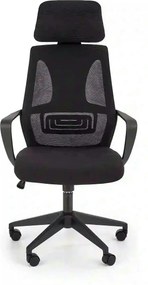 Scaun de birou VALDEZ, negru, stofa/plasa, 64x60x116/122 cm