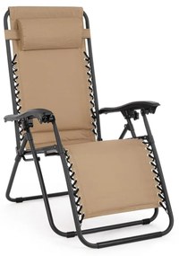 Set de 2 scaune tip sezlon pliabile si reglabile WAYNE BEIGE