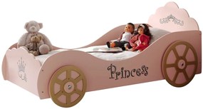 Set Pat Royal Princess Pinky și Saltea pentru Copii, 2 Piese, Roz (MDF) – Auto – Vipack