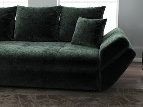 Canapea extensibilă dumonde cu ladă de depozitare si sezut confortabil din spuma high-density, Loana Euphoria Verde 250x100 cm