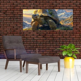 Tablou - Țestoasă și peisaj montan (120x50 cm)