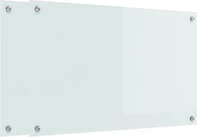 vidaXL Panou de bucătărie 2 pcs Alb 80 x 50 cm sticlă securizată