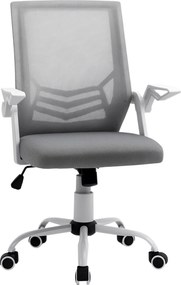 Vinsetto Scaun de Birou Ergonomic cu Suport Lombar din Țesătură, Gri | Aosom Romania