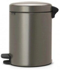 Cos de gunoi cu pedala Brabantia NewIcon 649012, 5 L, Inchidere lina, Baza antiderapanta, Gri