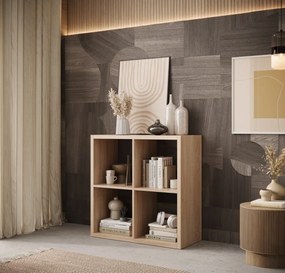 Bibliotecă, 77x77 cm, Cleo III, ADRK Furniture (Culoare: Alb)