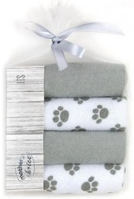 Set 4 mini prosopele pentru bebelusi - alb si gri  - Mother s Choice