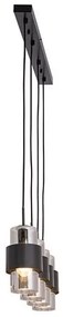 Lustra suspendata cu 4 pendule design modern Vaia crom, negru