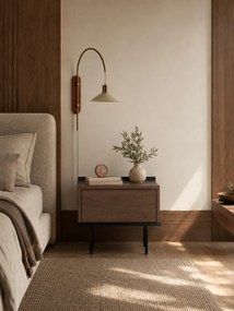 Noptieră Zenar cu sertar 50 cm - nuc elegant / negru