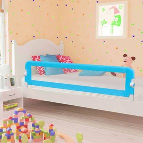 Balustrada de protectie pat copii albastru 180x42 cm poliester