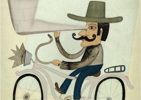 Tablou - Astronom pe bicicletă (70x50 cm)
