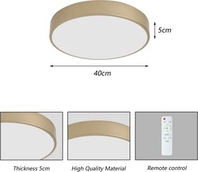 Brilagi - plafonieră LED reglabilă POOL LED/48W/230V Ø 40 cm aurie + telecomandă