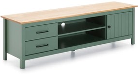 Masă TV verde/în culoare naturală din lemn masiv de pin 158x47 cm Miranda – Marckeric