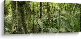 Tablou - Pădure tropicală (cu ceas) (90x30 cm)