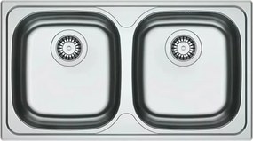 Chiuveta bucatarie inox Franke Spark 78x43.5 cm cu 2 cuve fara picurator finisaj lucios