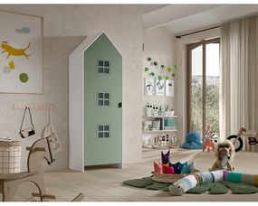 Șifonier de copii alb/verde 58x172x37 cm Casami Bruges – Vipack