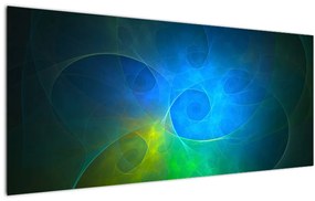 Tablou cu abstracțiune albastră (120x50 cm)