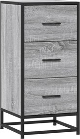 vidaXL Dulap, gri sonoma, 35,5x35x76 cm, lemn prelucrat și metal