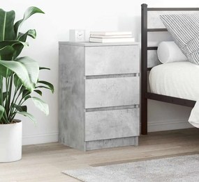 vidaXL Noptiera cu 3 sertare gri beton 39x35x65 cm