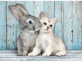 Animale Cat &amp; Bunny Puzzle Clementoni de 500 de piese